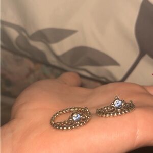 size 6 and 7 pandora princess tiara crown ring silver